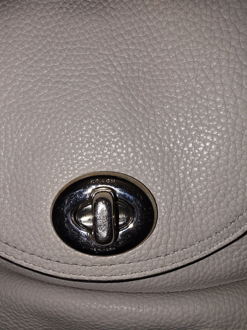 Coach Pebbled Leather Mini Backpack in Light Ivory with Gold Hardware